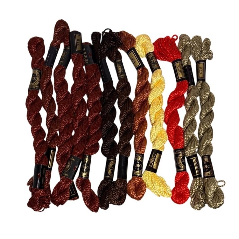 DMC Perle Embroidery Floss Thread Cotton Lot of 12 Skeins Assorted Colors